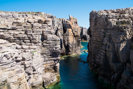 Mezzaluna cliffs in San Pietro island, Sardinia, Italyの写真素材