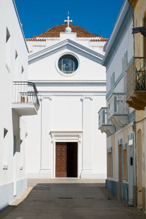 Church in Calasetta, Sant Antioco island, Sardinia, Italyの写真素材