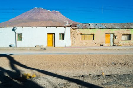 Ollague village on the border between Chile and Boliviaの写真素材