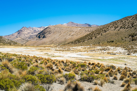 Landscape in Sajama National Park, Boliviaの写真素材