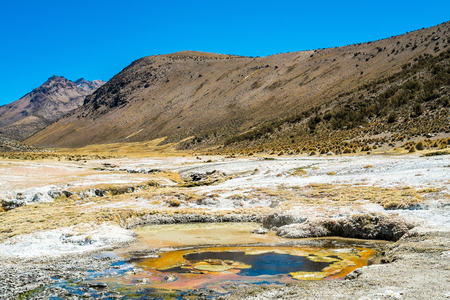 Geysers in Sajama National Park, Boliviaの写真素材