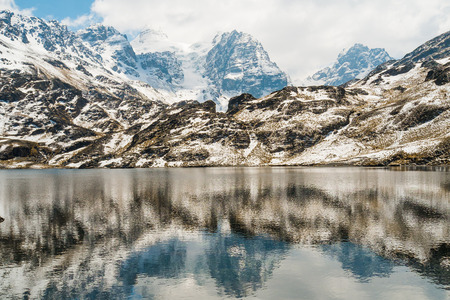 View of Condoriri mountain in the Andes, La Paz, Boliviaの写真素材