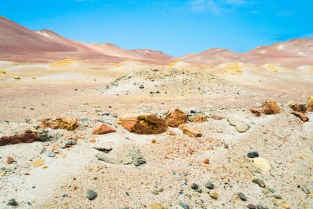 Deserted landscape in Paracas national Reserve, Peruの写真素材