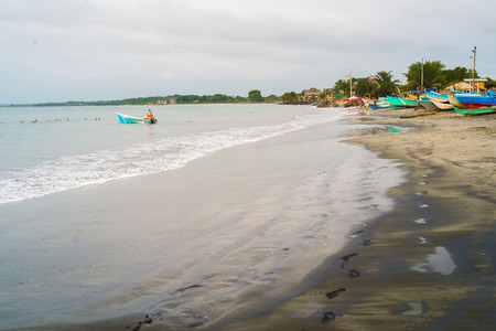 Mompiche beach and harbour, Ecuadorの写真素材