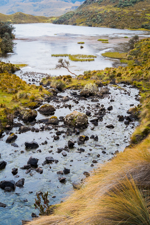 Landscape in Cajas National Park, Cuenca, Ecuadorの写真素材