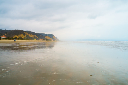 Beach of the village of Canoa, Ecuadorの写真素材