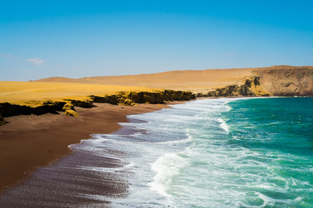 Colorada beach in Paracas National Reserve, Peruの写真素材