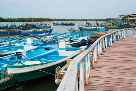Fishing harbour of Puerto Pizarro, Tumbes, Peruの写真素材