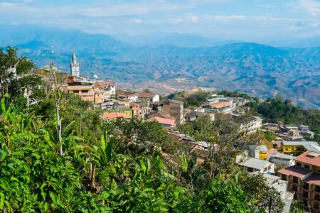 View of town of Zaruma old gold mining, Ecuadorの写真素材