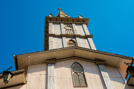 Old wooden church in Zaruma old gold mining, Ecuadorの写真素材