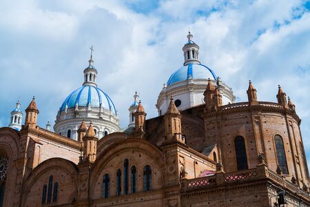 Architecture detail of cathedral of Cuenca, Ecuadorの写真素材