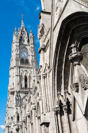 Architecture detail of the Basilica church in Quito, Ecuadorの写真素材