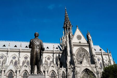 Architecture detail of the Basilica church in Quito, Ecuadorの写真素材
