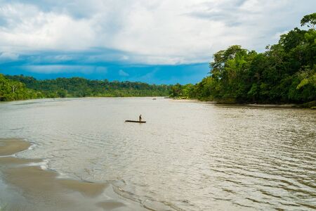 Rio Napo in Misahualli, Amazon, Ecuadorの写真素材