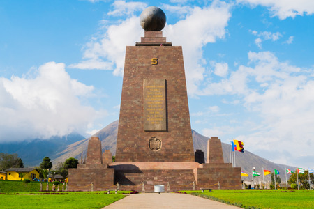 Mitad del Mundo monument on the Equator line, Quito, Ecuadorの写真素材