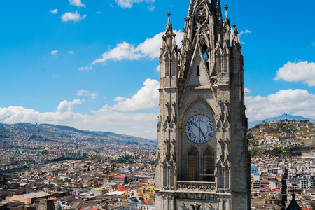 Aerial view of Quito From La Basilica church, Ecuadorの写真素材