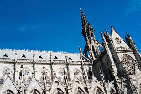 Architecture detail of the Basilica church in Quito, Ecuadorの写真素材