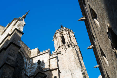 Cathedral of Holy Cross and saint Eulalia in Barcelona, Spainの写真素材
