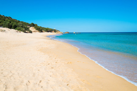 Chia beach in south of Sardinia, Italyの写真素材