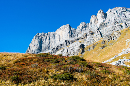 Fiz mountains in autumn close to Chamonix Mont Blanc, Franceの写真素材