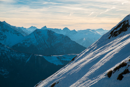View of Mont Blanc and the Aravis from Aiguillette des Houches, Chamonix, France