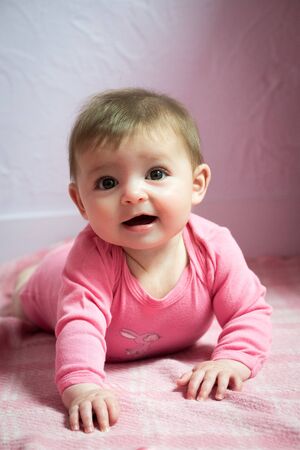 Baby girl six months oldの写真素材