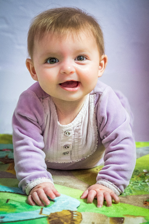 Baby girl six months oldの写真素材