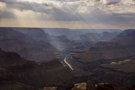 Sun rays in the Grand Canyonの写真素材