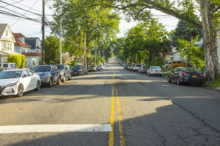 A street in the neighborhoodの写真素材