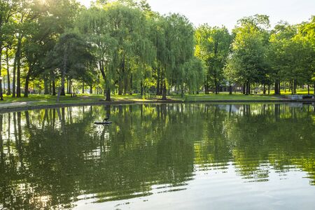 Reflection of a lakeの写真素材