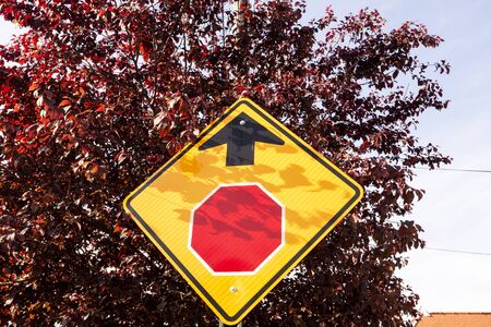 A very red stop signの写真素材