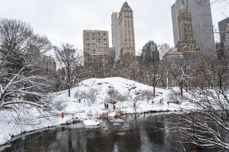 Snow in the cityの写真素材