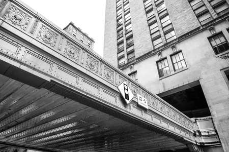 A view of skybridge in the cityの写真素材