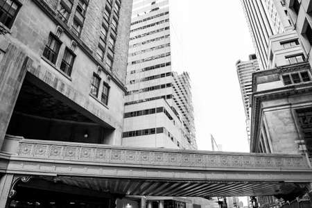 A view of skybridge in the cityの写真素材