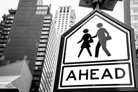 A view of different road signs in the cityの写真素材