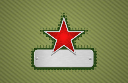 Vector illustration of a green frame with red star and metal copy-space #1のイラスト素材