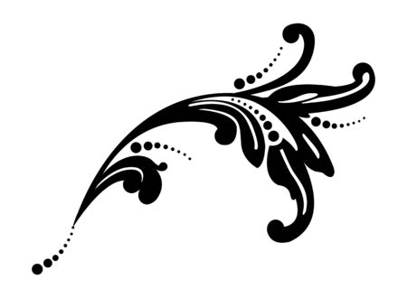 Vector illustration of an abstract floral elementのイラスト素材