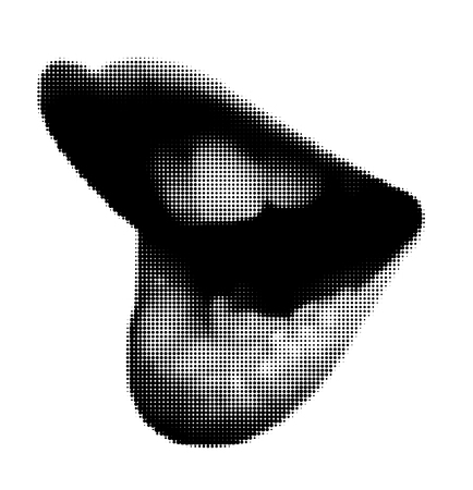 Vector halftone illustration of sexy lips のイラスト素材