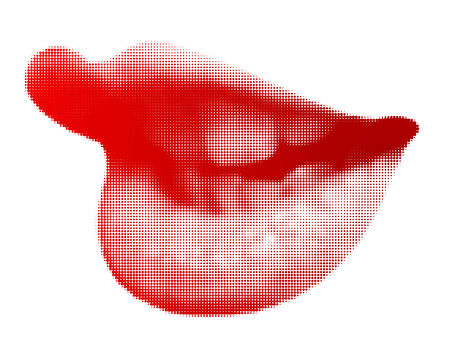 Vector halftone sexy lips のイラスト素材