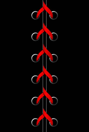 Vector illustration of red lace on black backgroundのイラスト素材