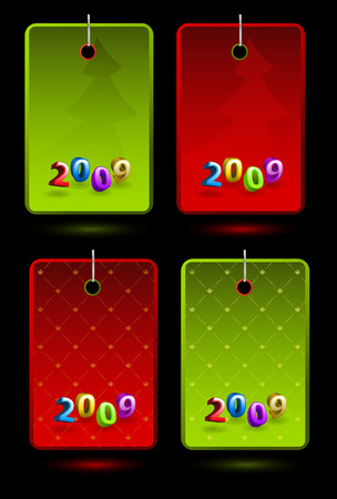 Set of vector New Year colorful labels のイラスト素材