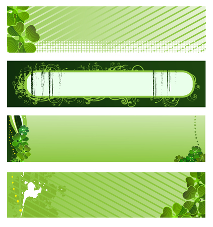 Set of vector green banners for St. Patricks Day のイラスト素材