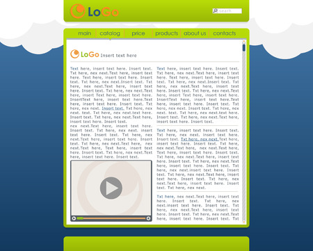 Vector illustration for website template with clouds のイラスト素材