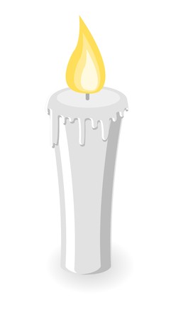 burning candle on white background のイラスト素材