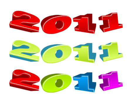 Vector illustration of colorful 2011 year  のイラスト素材