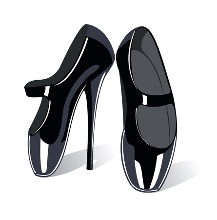 Vector extreme fetish ballet shoes, isolated on white background のイラスト素材
