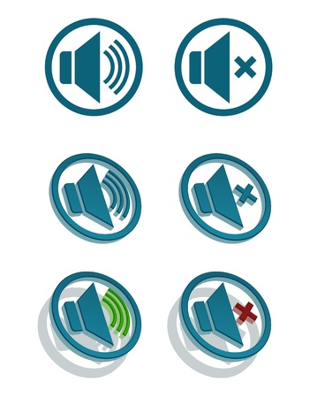 set of simple speaker icons のイラスト素材