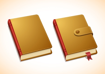  brown notebook in two versions のイラスト素材