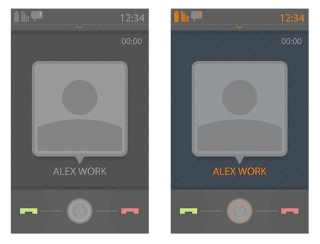  user interface template for smart phone, incoming call のイラスト素材