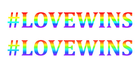 Vector Love wins words in rainbow colors, symbol of gay marriageのイラスト素材